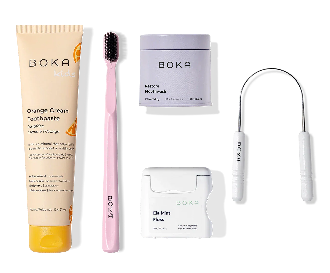 The Complete Kit includes toothpaste, toothbrush, floss, mouthwash tablets, and a tongue scraper.