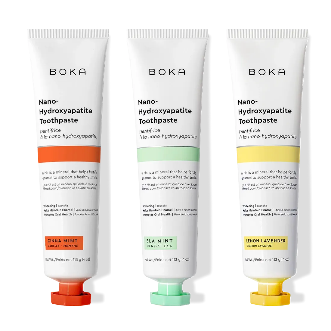 Cinna Mint 3 Pack Nano (n-Ha) Toothpaste freshens breath with nano-hydroxyapatite formula.