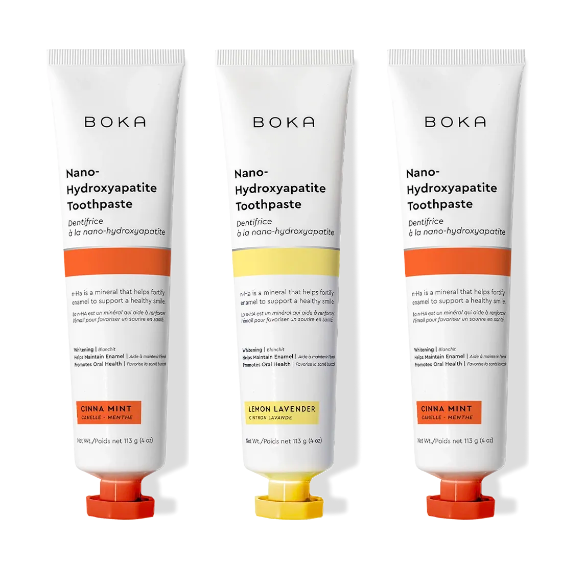 Three-pack of Cinna Mint Nano (n-Ha) Toothpaste to freshen breath.