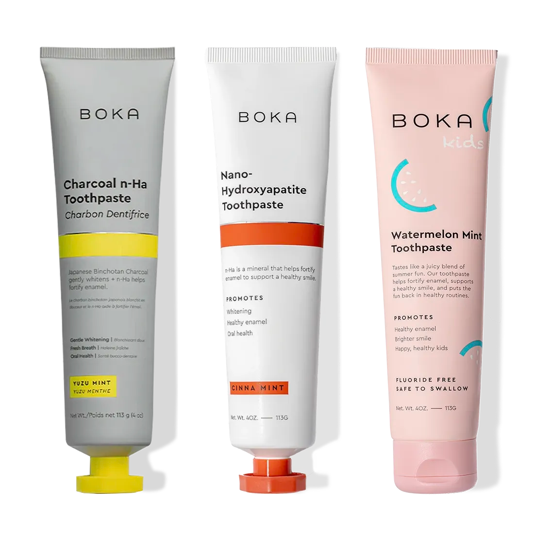 Charcoal Yuzu Mint Whitening n-Ha Toothpaste 3-pack for a brighter, healthier smile.
