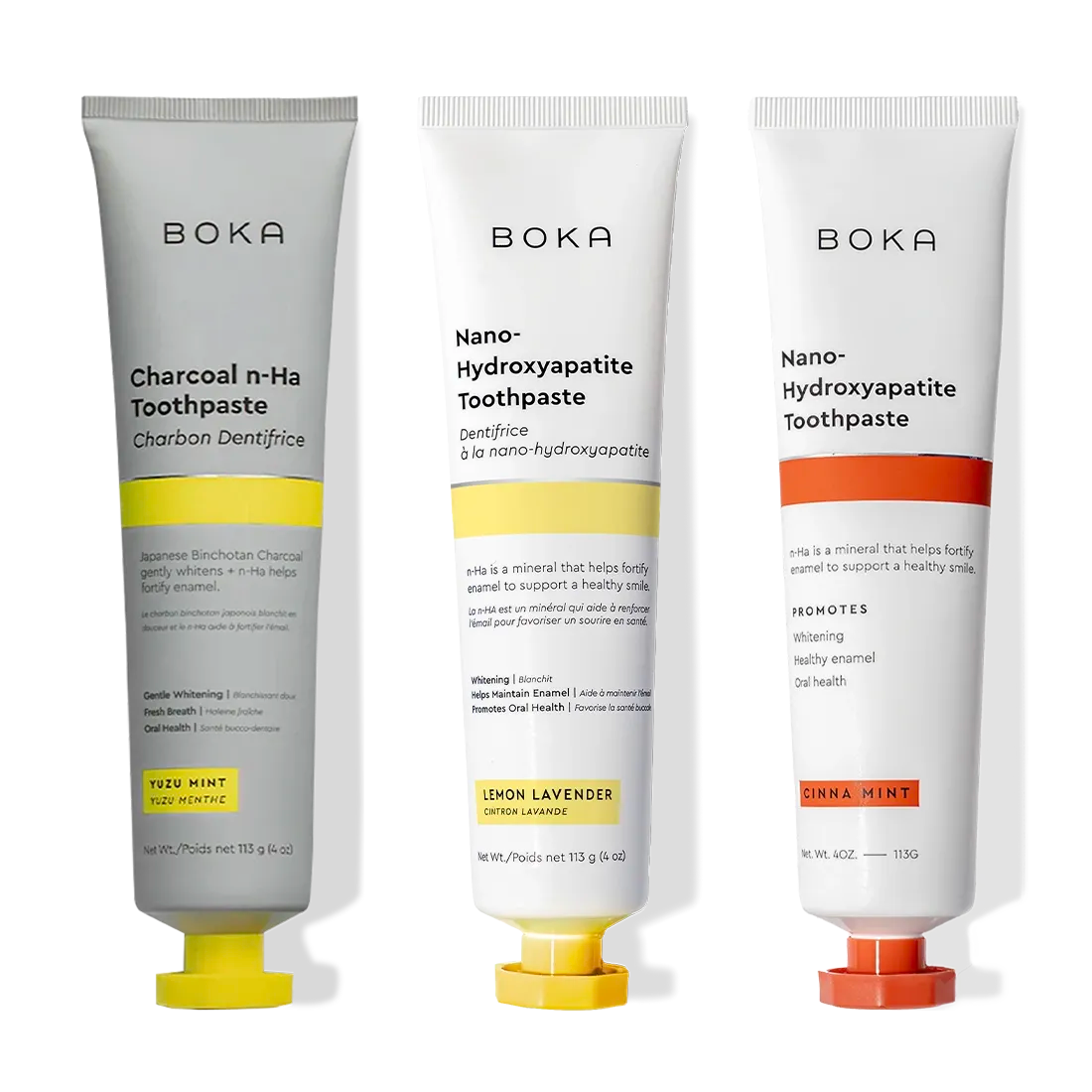 Charcoal Yuzu Mint Whitening n-Ha Toothpaste 3-pack for a brighter, healthier smile.