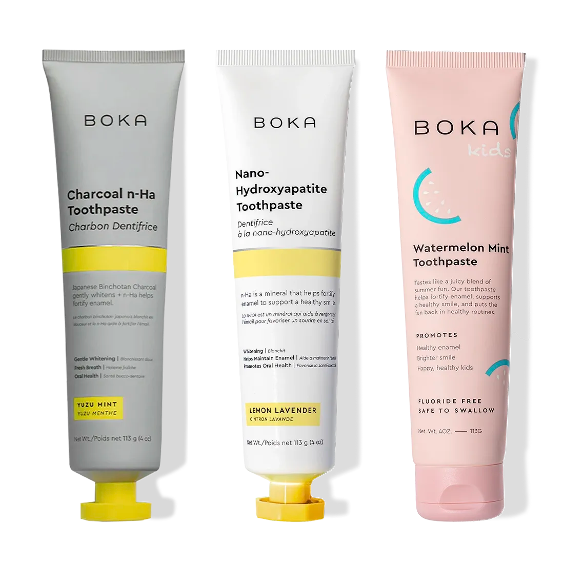 Charcoal Yuzu Mint Whitening n-Ha Toothpaste 3-pack for a brighter, whiter smile.