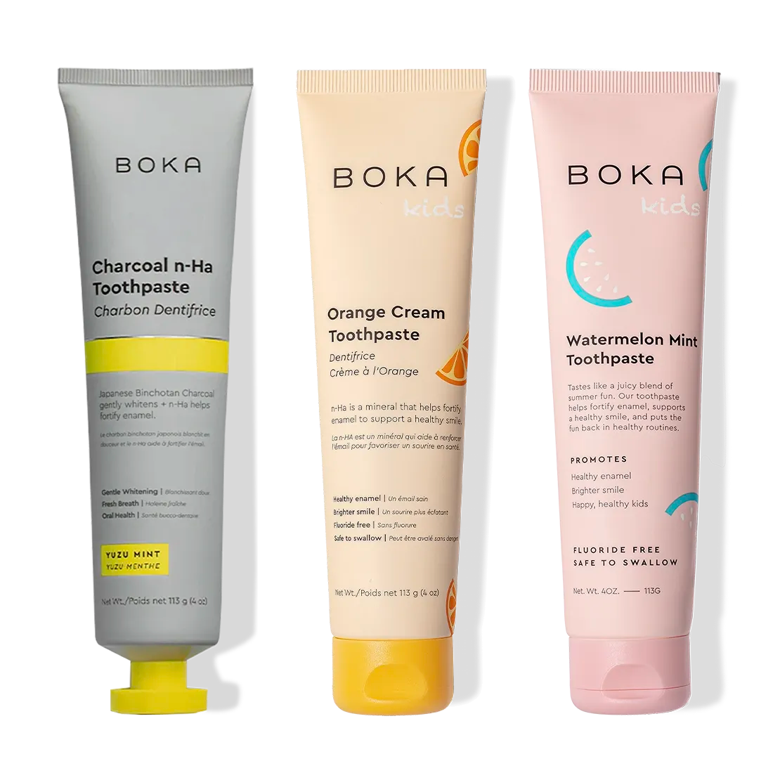 Charcoal Yuzu Mint Whitening n-Ha Toothpaste 3-pack for a healthy and bright smile.