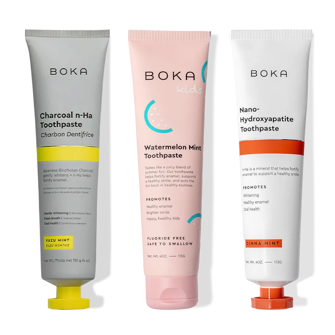 Charcoal Yuzu Mint Whitening n-Ha Toothpaste 3-pack for a brighter, healthier smile.