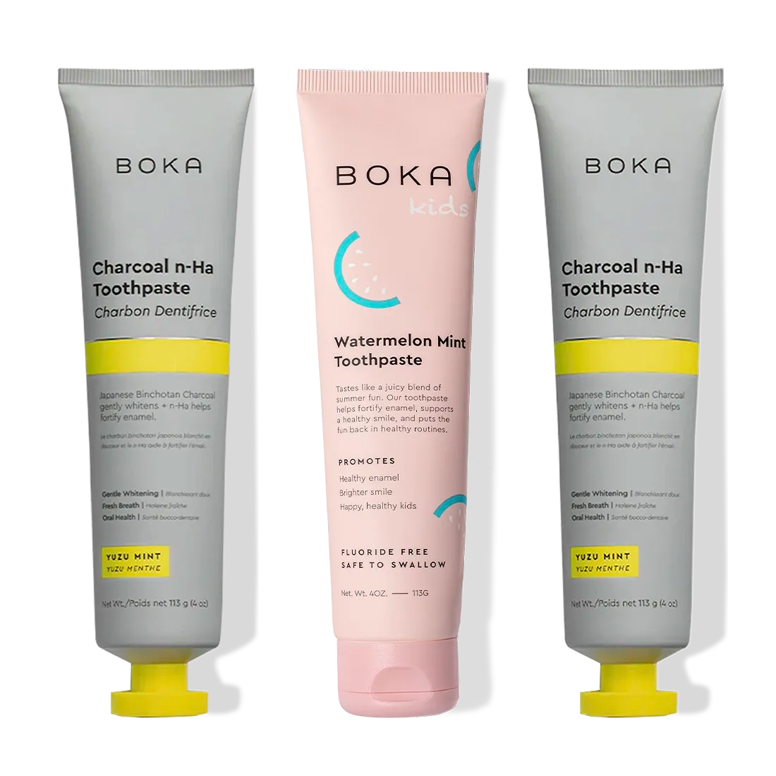 Get the Boka Charcoal Yuzu Mint Whitening n-Ha Toothpaste 3-pack for a brighter, healthier smile.
