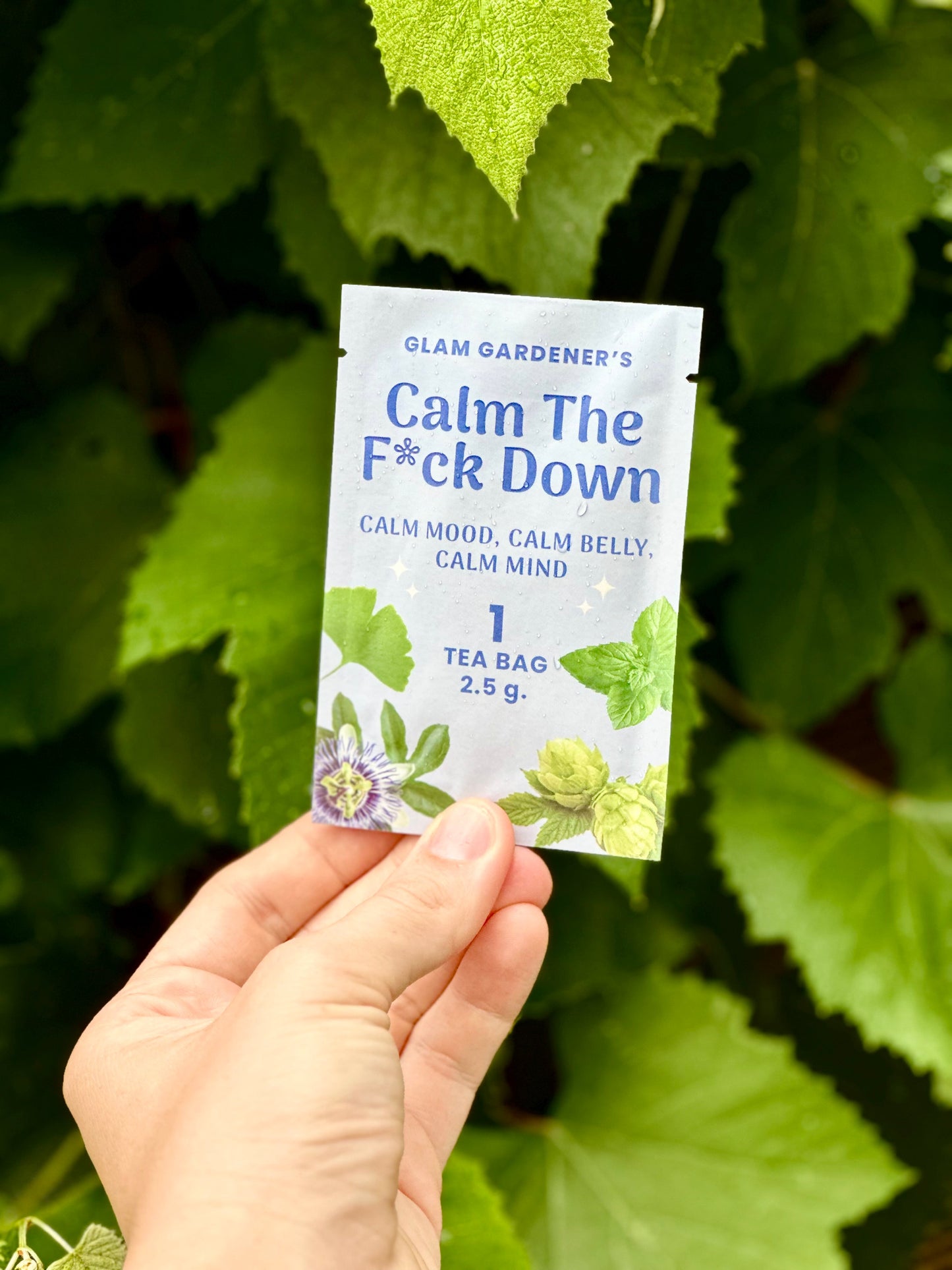 Calm The F*ck Down • Single Tea Bag • Herbal tea with Peppermint, Hops, Ginkgo & Passionflower