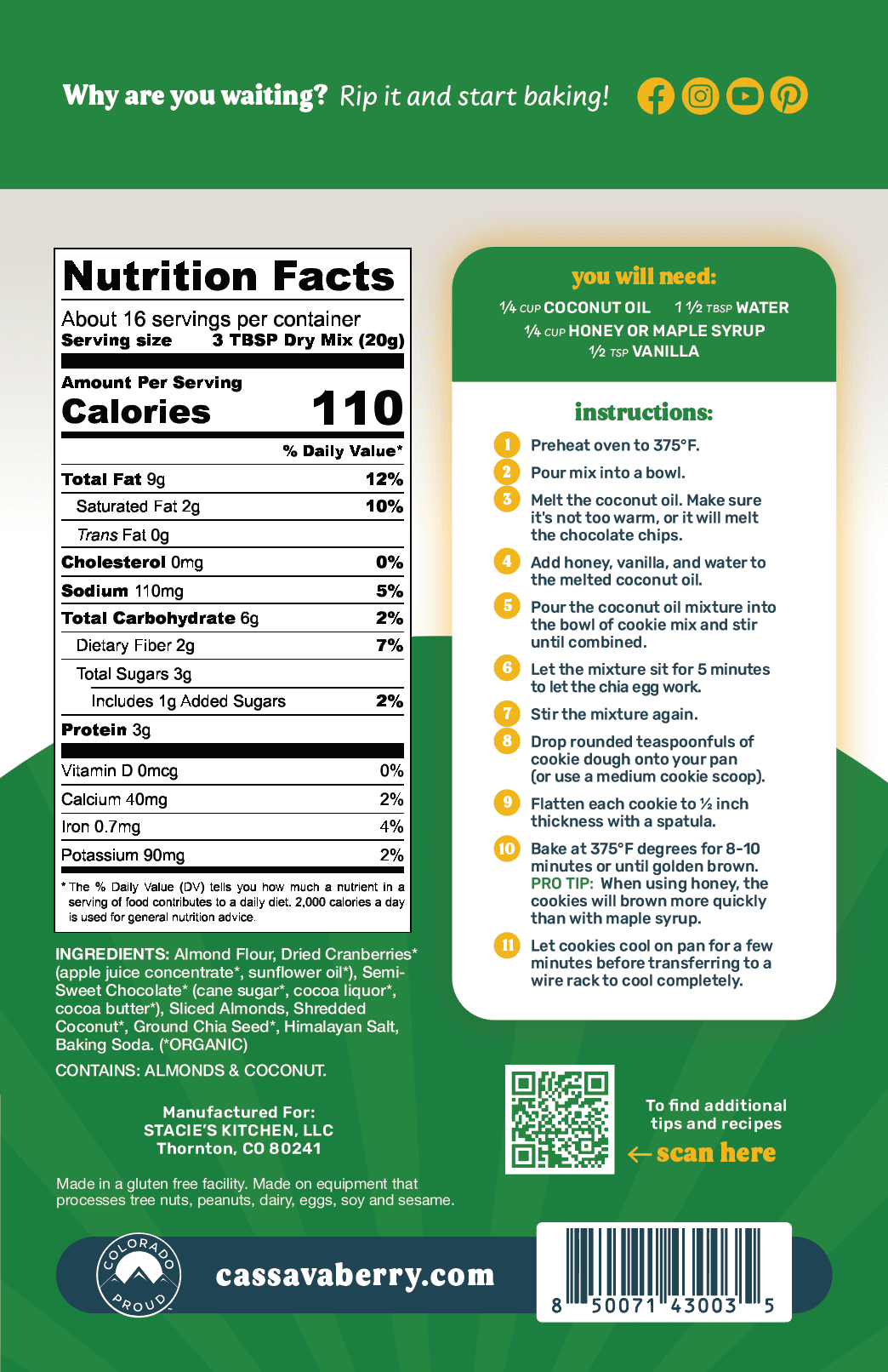 Loaded Almond Flour Cookie Mix - Vegan America