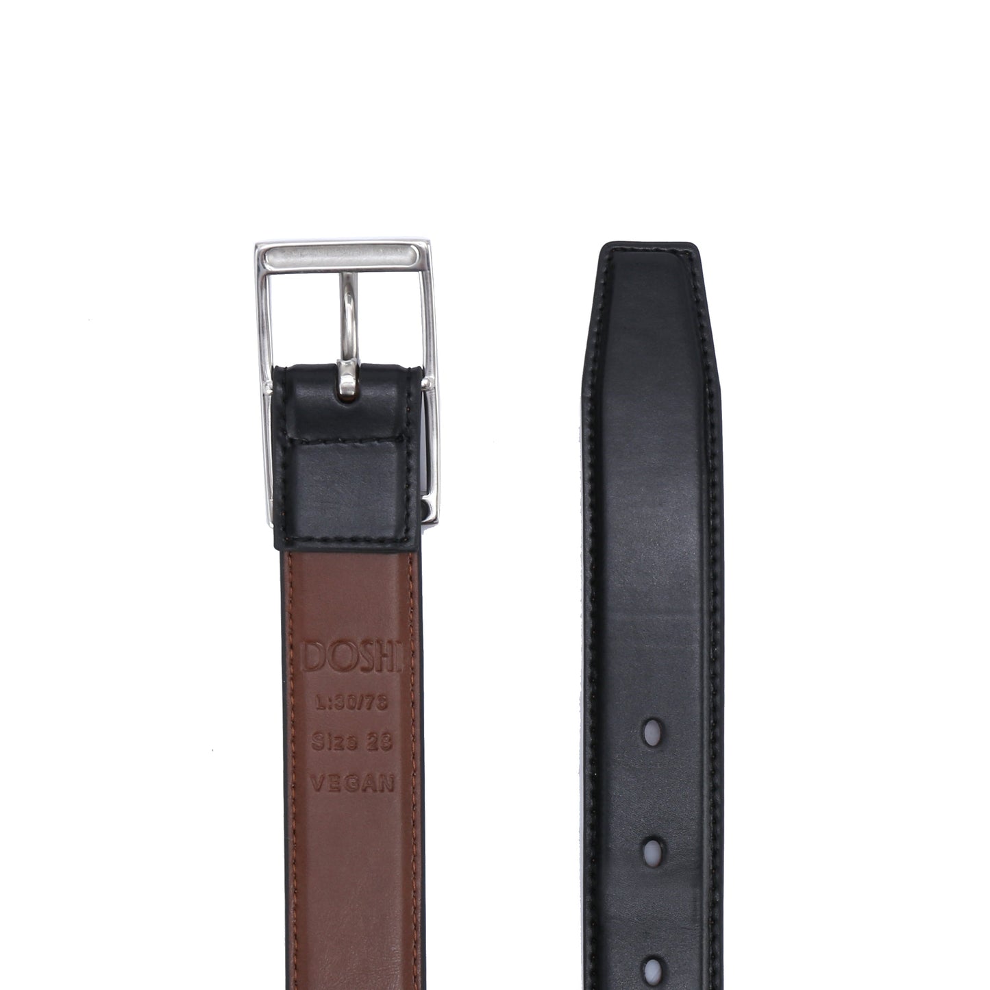 Slim Center Bar Formal Vegan Belt - Dress Belt