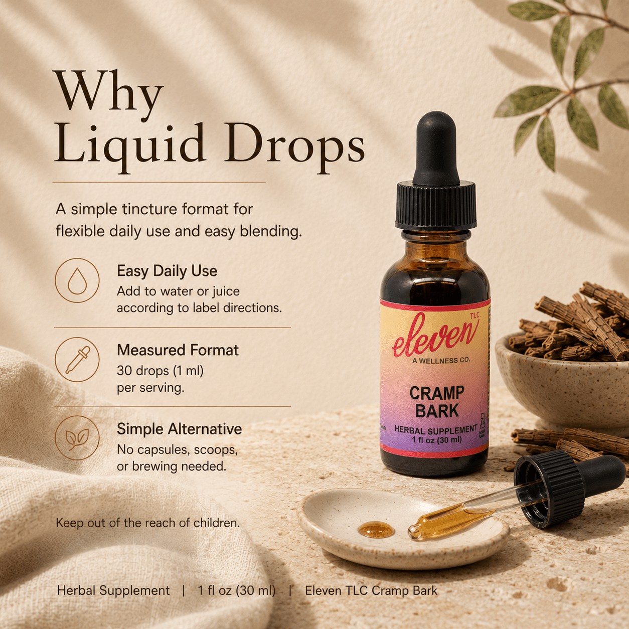 Cramp Bark Tincture | Menstrual Comfort | 1 oz - Vegan America