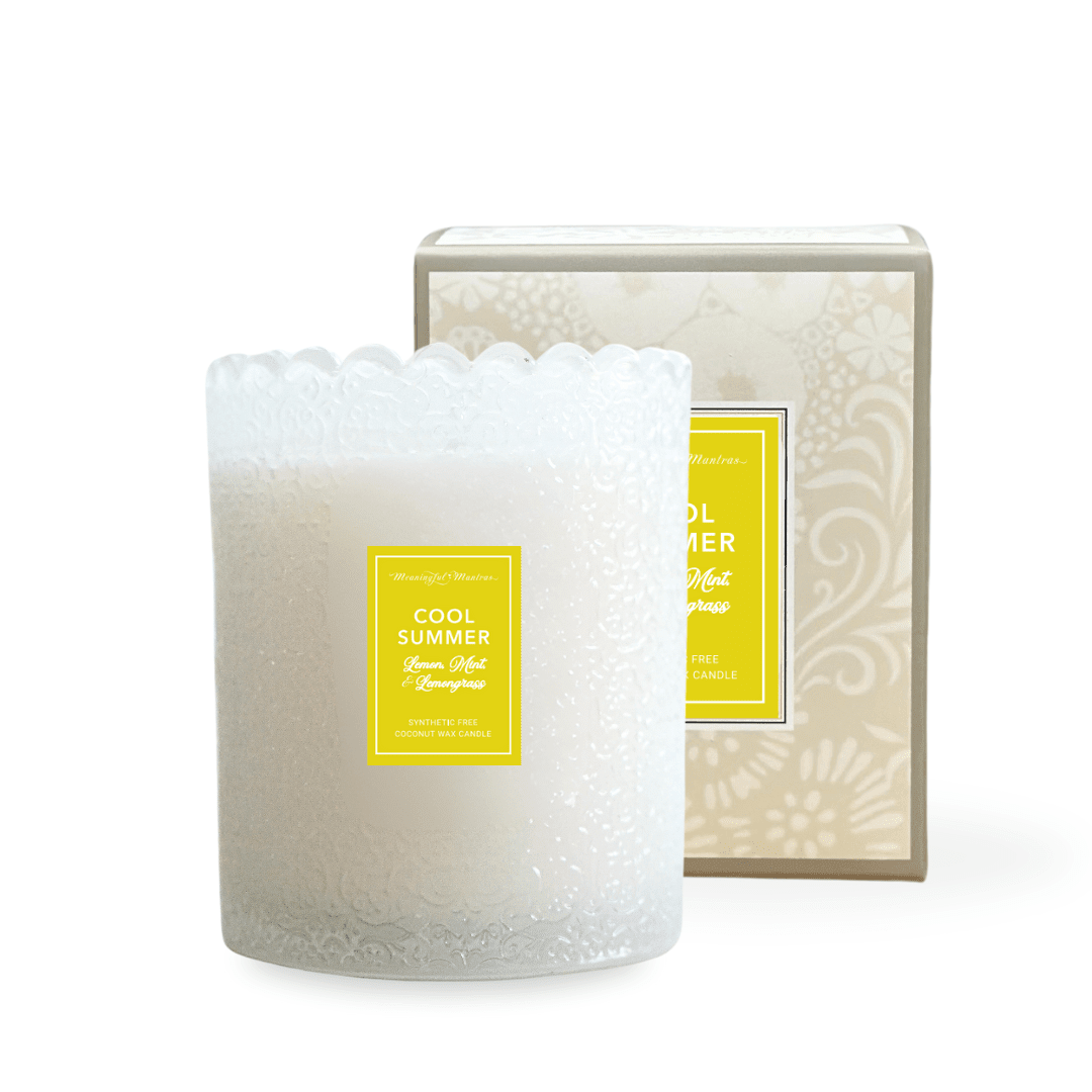 Cool Summer Lemon Mint Natural Candle 8oz Kaia Collection - Vegan America