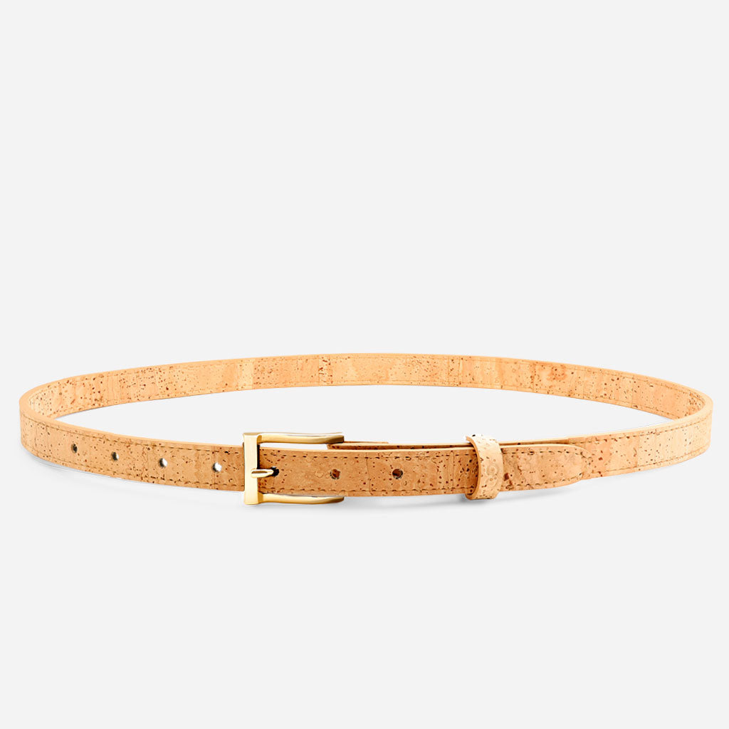 Women Cork Belt 20mm (13/16") - Gold Buckle