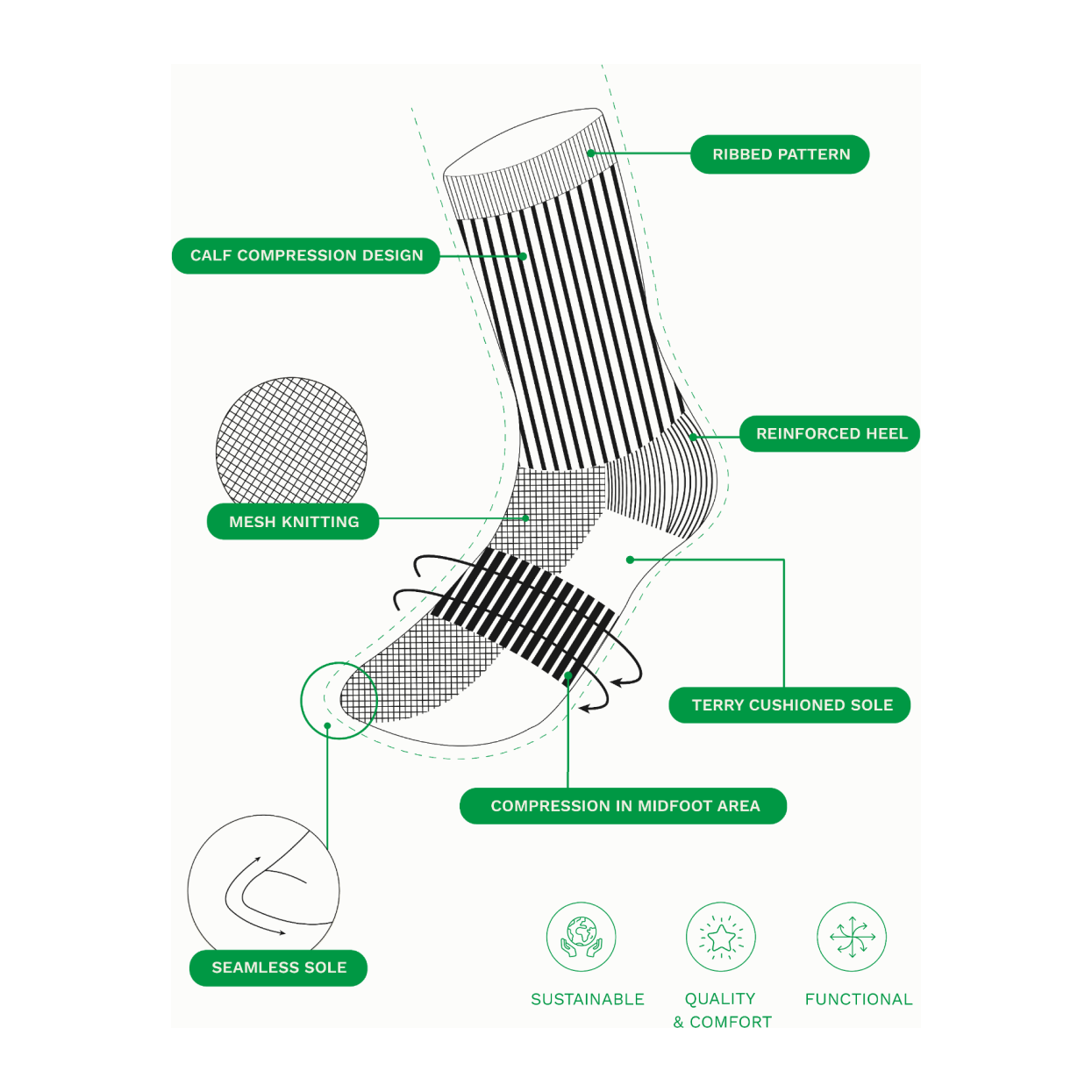 Crew Bamboo Charcoal Socks