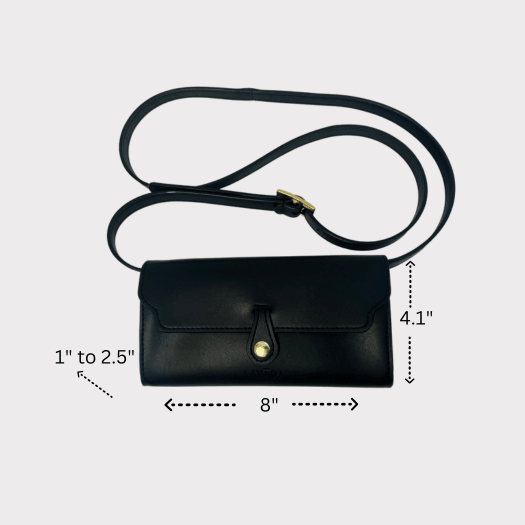 Lavāda Signature Crossbody Wallet Clutch in Black - Vegan America