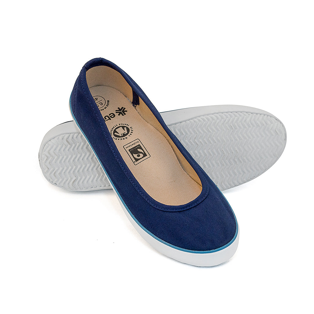 Ballet Flats, Blue and White
