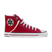 High Top Sneakers, Red & White - Vegan America