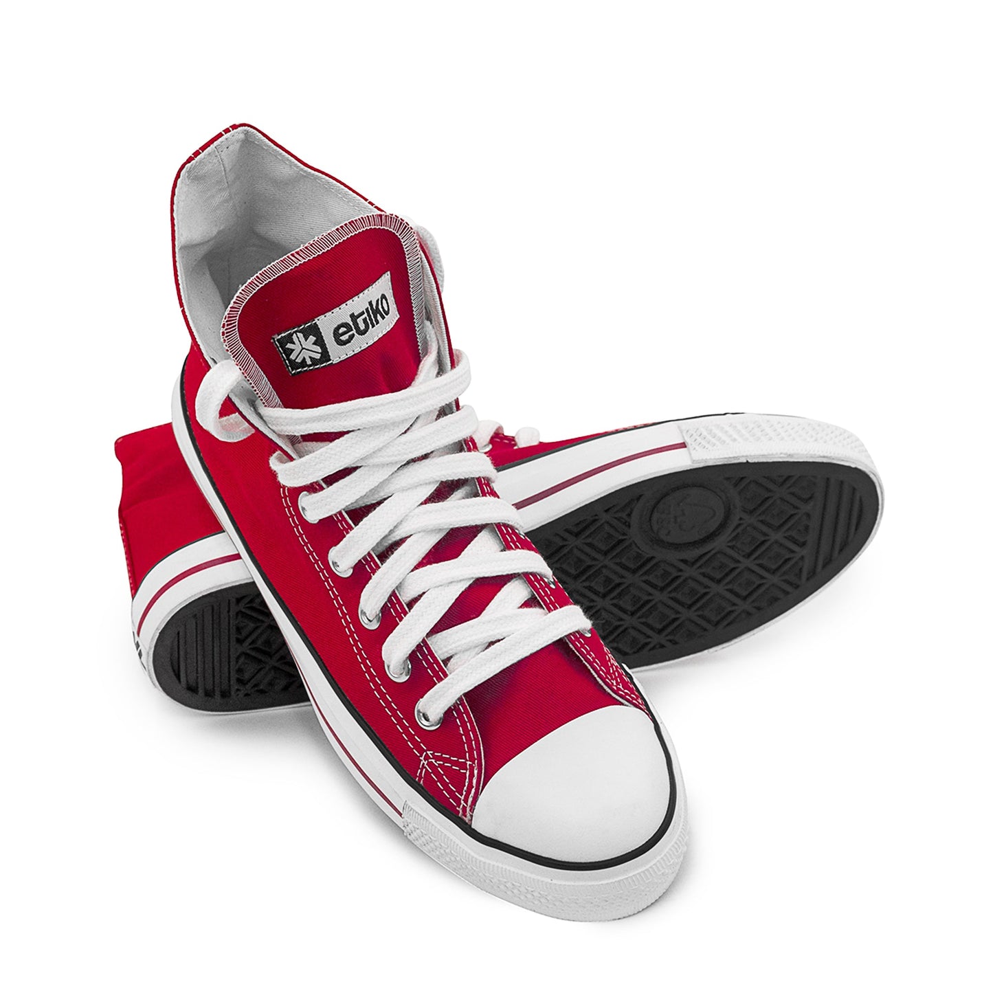 High Top Sneakers, Red & White