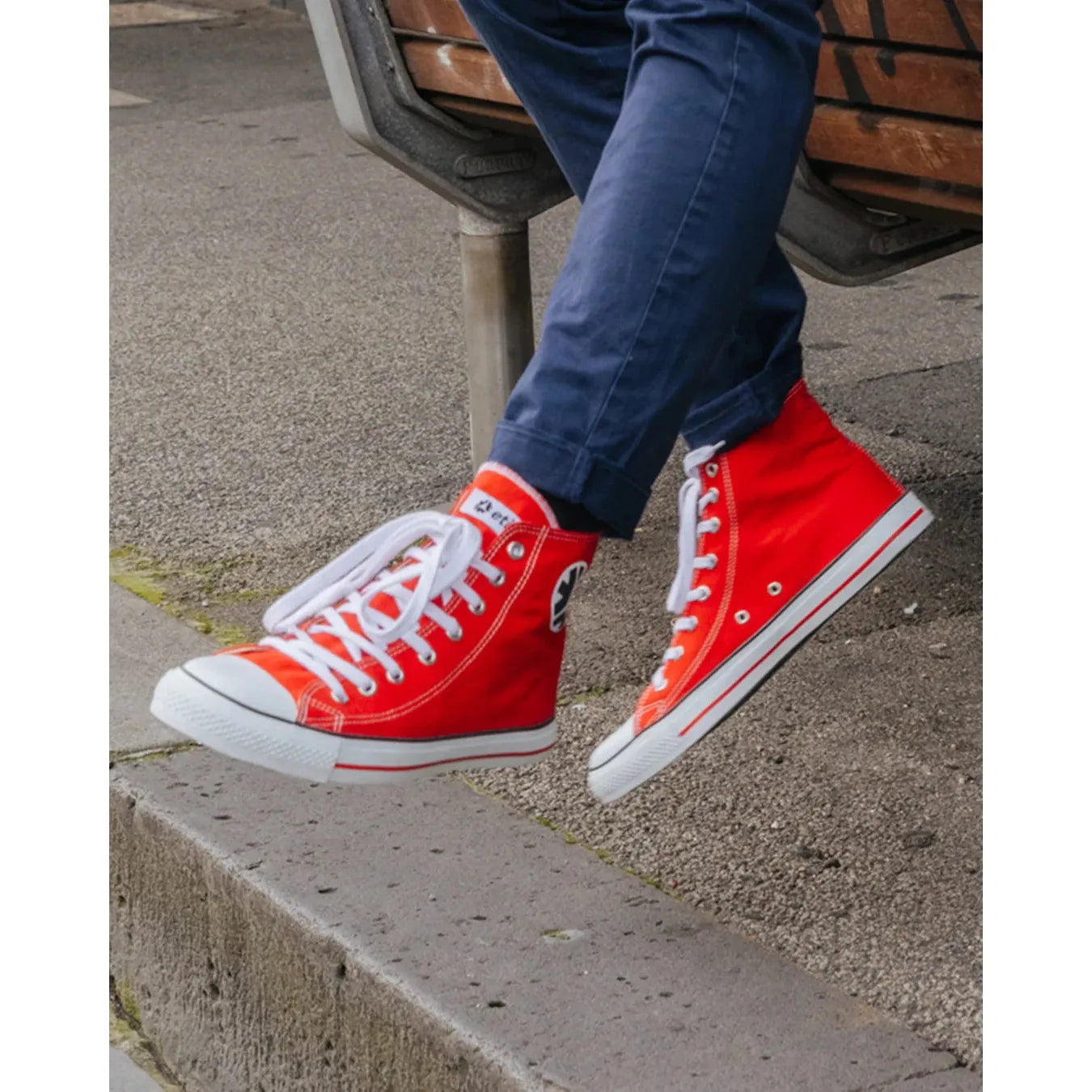 High Top Sneakers, Red & White