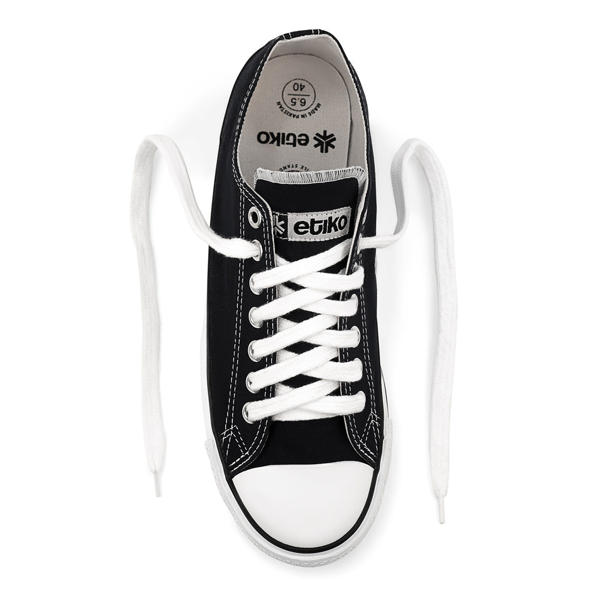 Low Cut Sneakers, Black & White