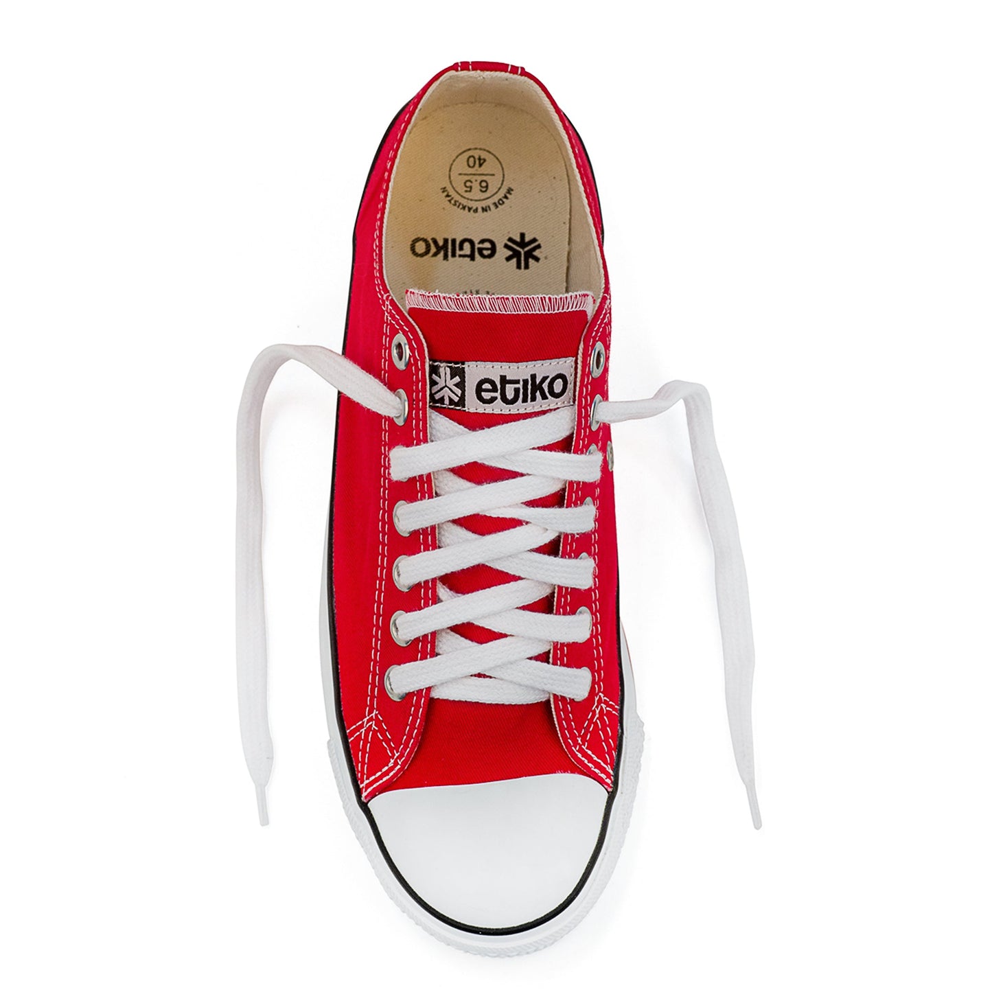 Low Cut Sneakers, Red & White