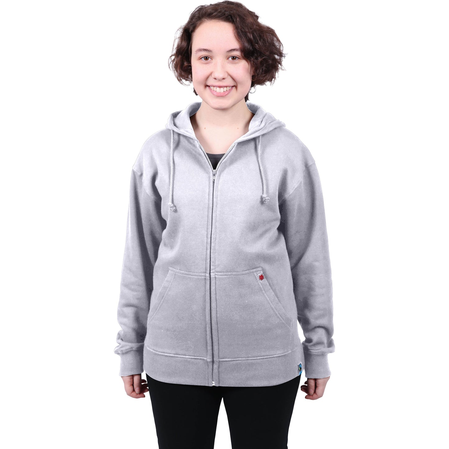 Zipped Hoodie, Unisex Grey
