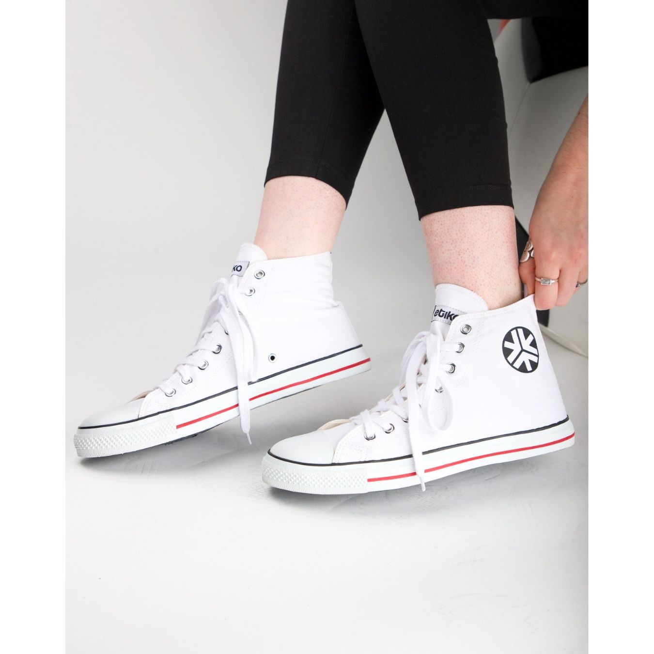 High Top Sneakers, White Stripe