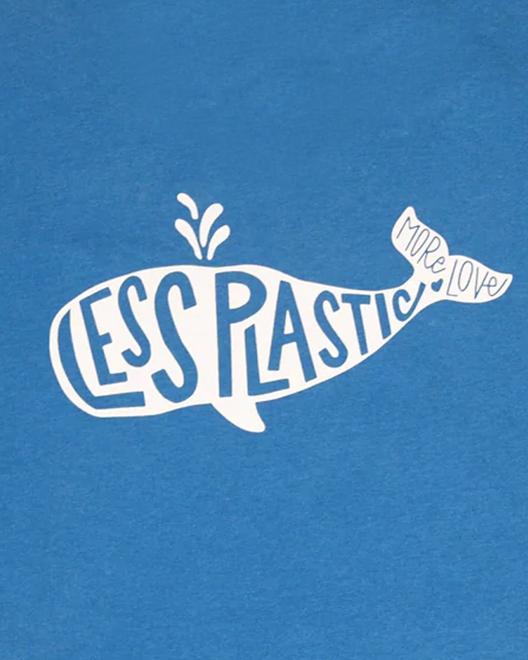 Less Plastic More Love Printed T-shirt, Unisex Blue Marle - Vegan America