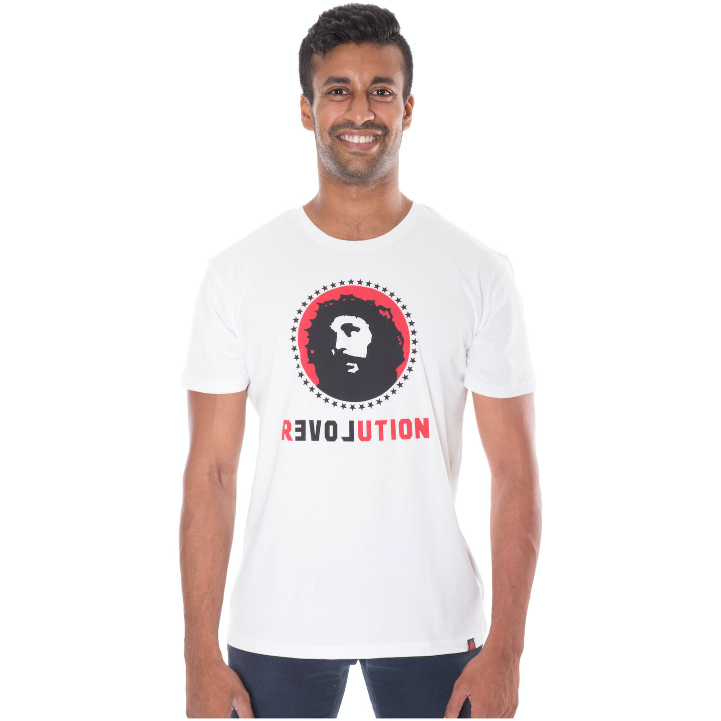 Love Revolution Printed T-shirt, Unisex White