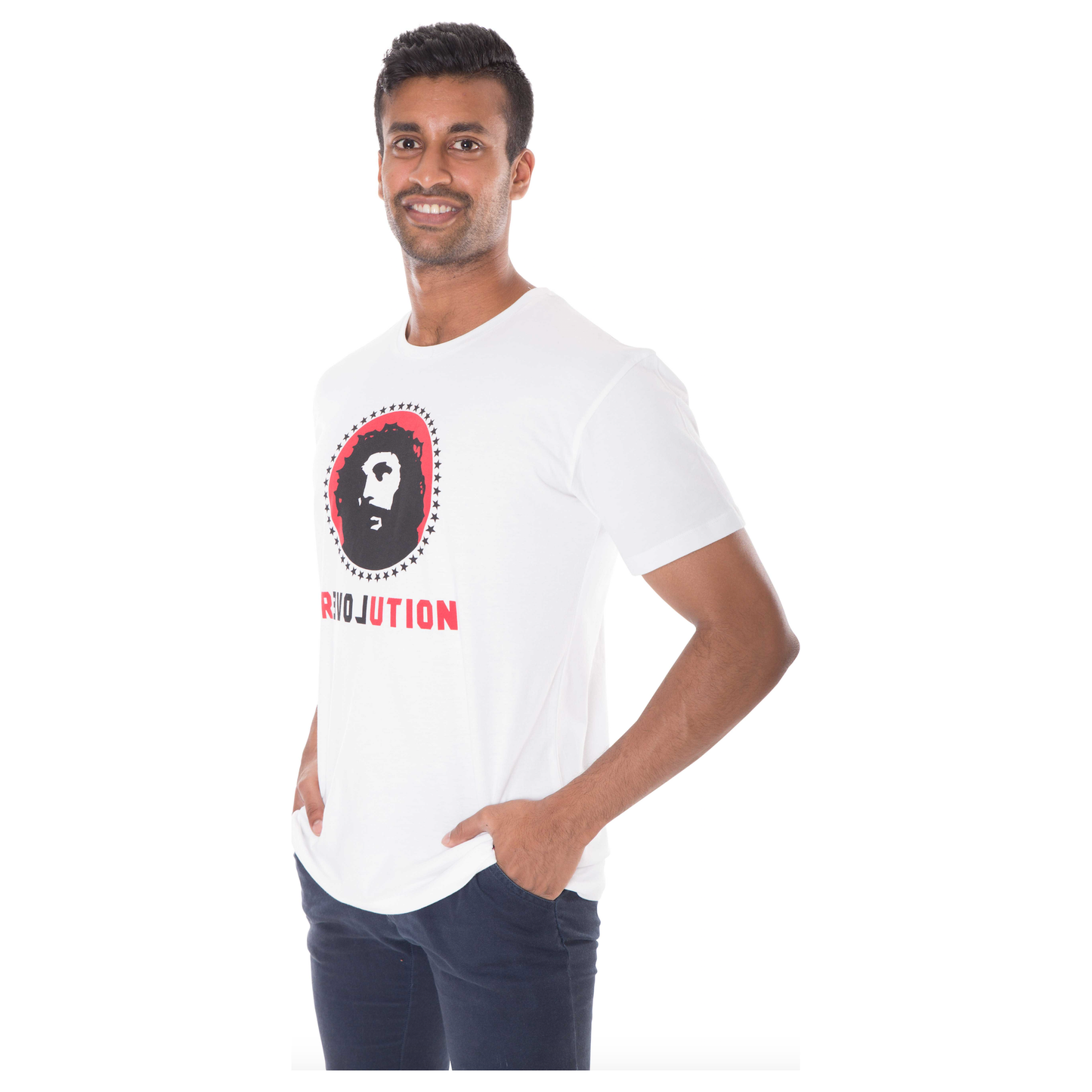 Love Revolution Printed T-shirt, Unisex White