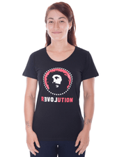 Love Revolution Printed T-shirt, Womens Black - Vegan America