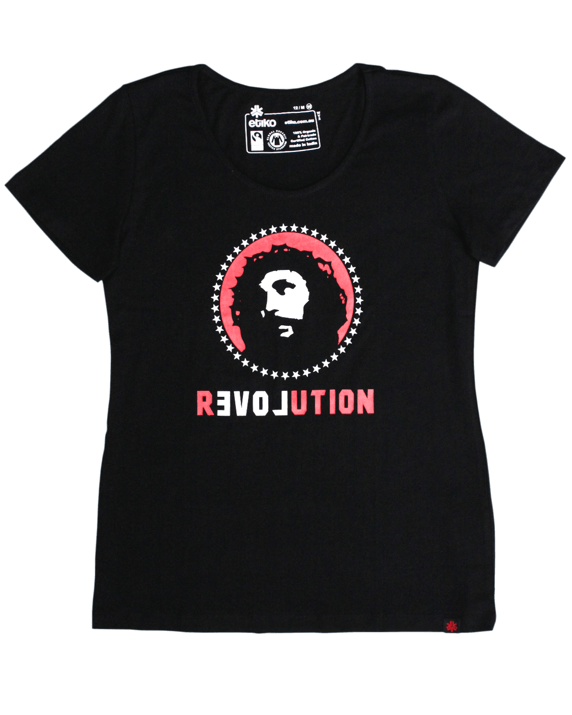 Love Revolution Printed T-shirt, Womens Black - Vegan America