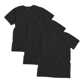 ROUND NECK T-SHIRT, UNISEX BLACK (3 Pack) - Vegan America