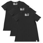 ROUND NECK T-SHIRT, WOMENS BLACK (3 Pack) - Vegan America
