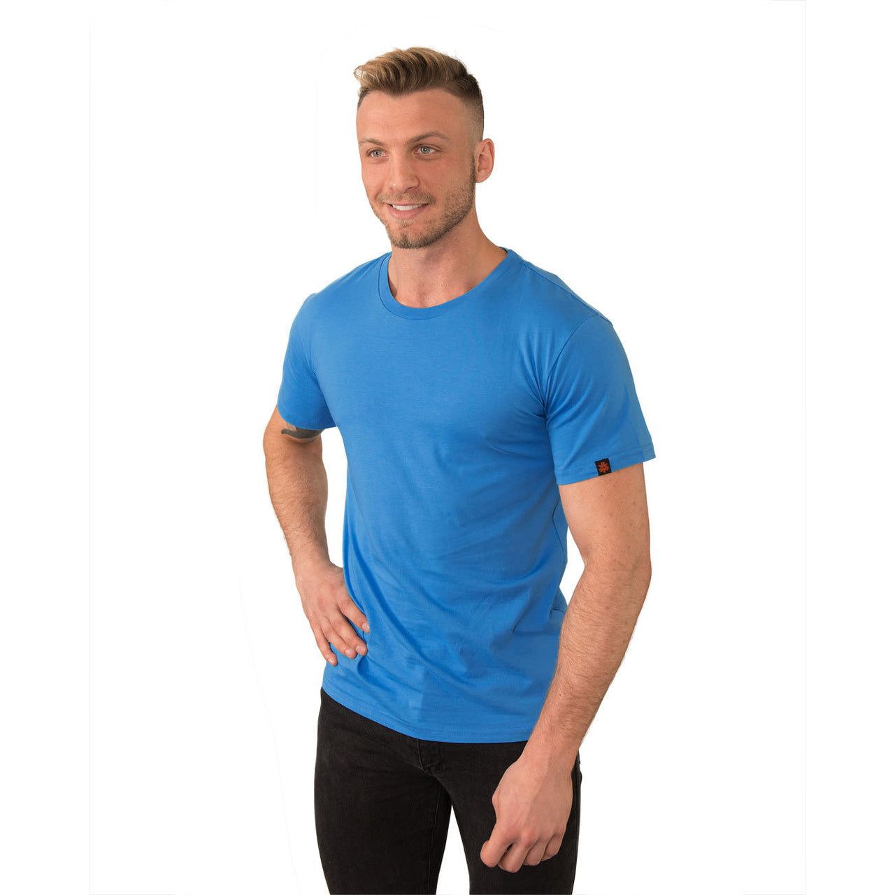 Round Neck T-shirt, Unisex Blue Marle