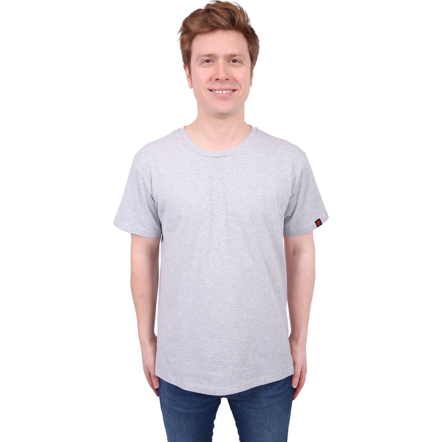 Round Neck T-shirt, Unisex Grey Marle