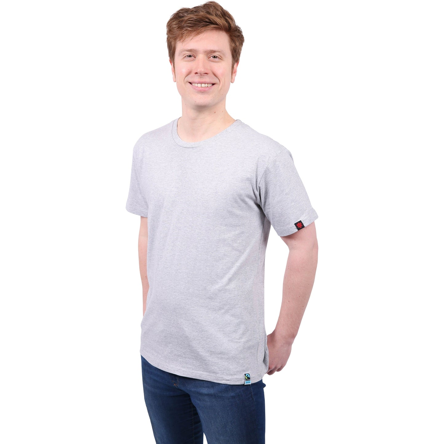 Round Neck T-shirt, Unisex Grey Marle