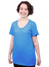Round Neck T-shirt, Womens Blue Marle - Vegan America