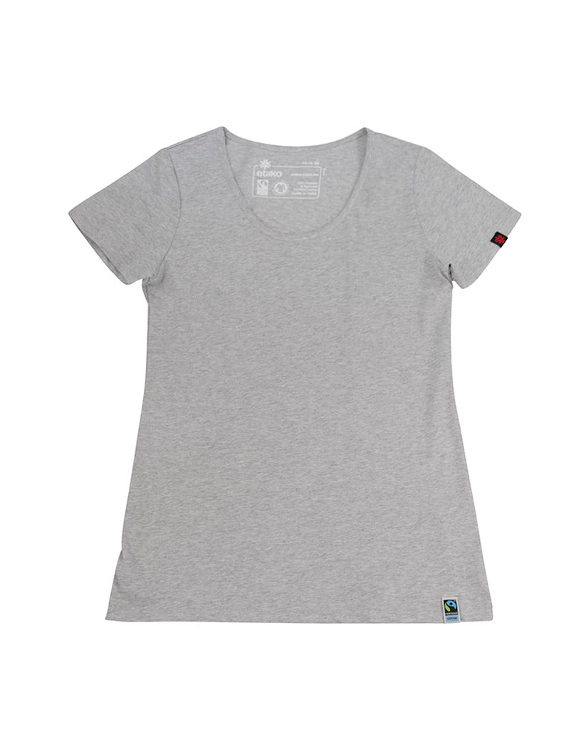 Round Neck T-shirt, Womens Grey Marle - Vegan America