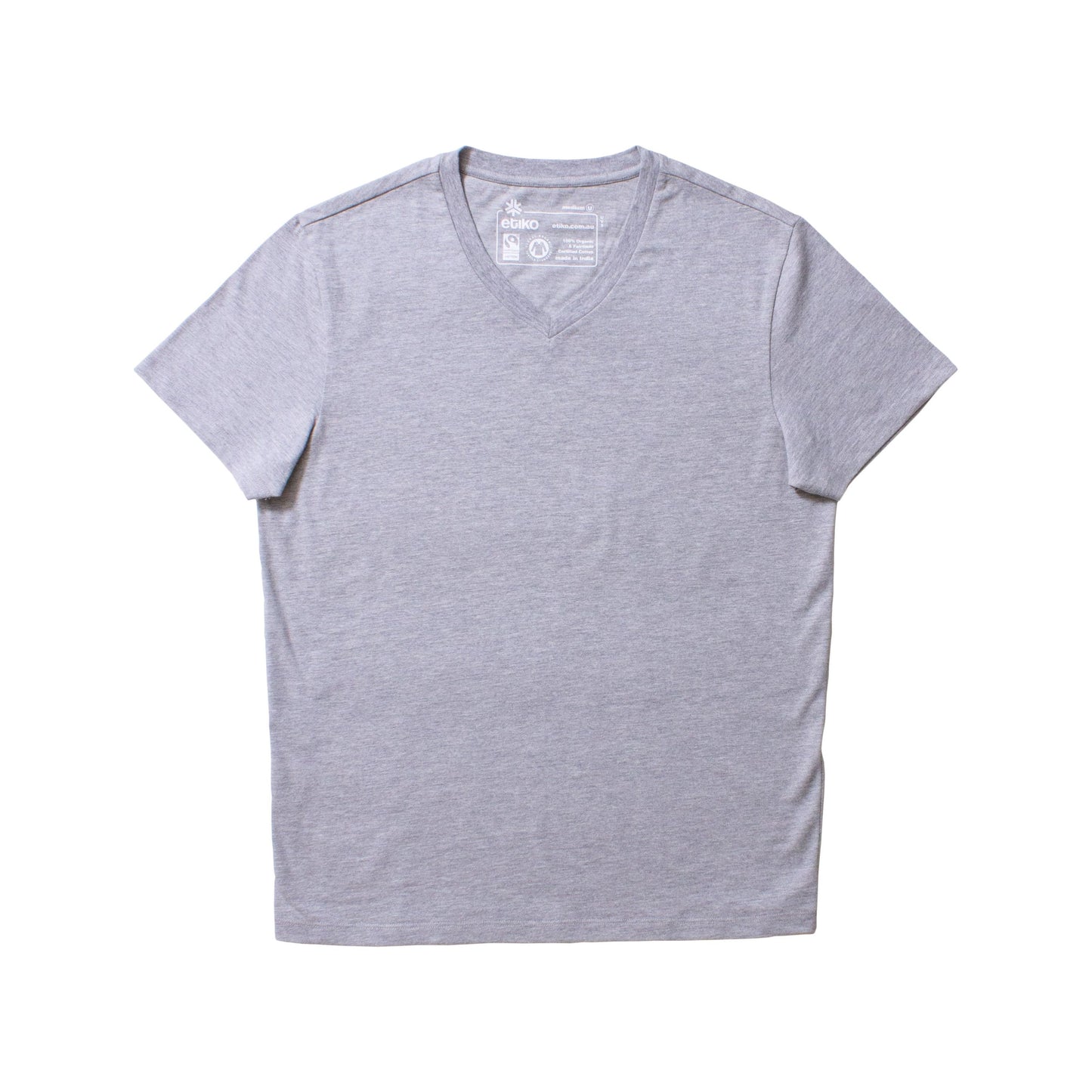 V-Neck T-shirt, Unisex Grey Marle
