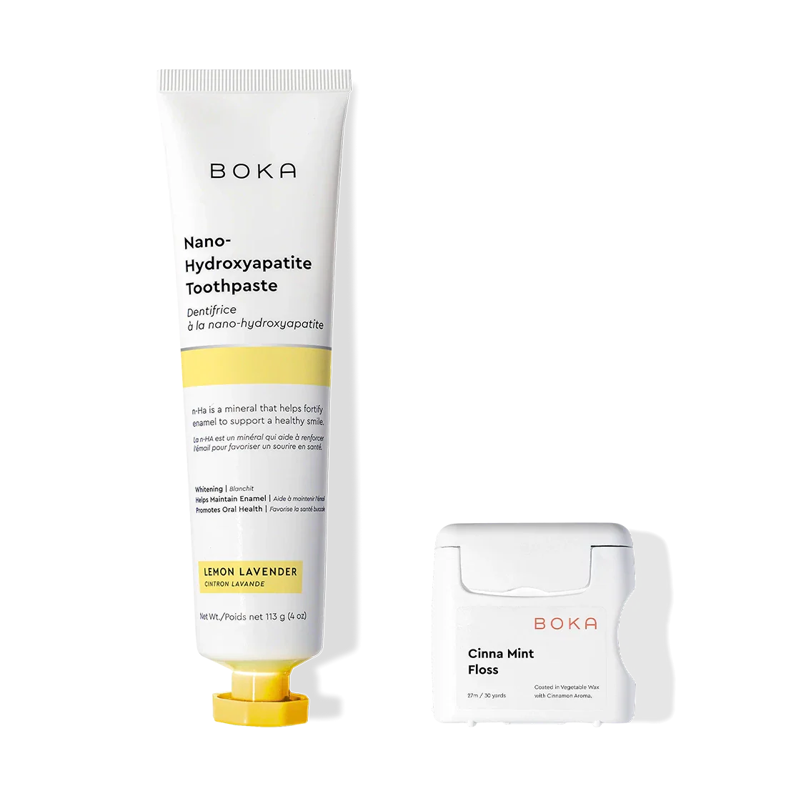 Essentials Duo, for remineralizing teeth, shown in white on a black background.