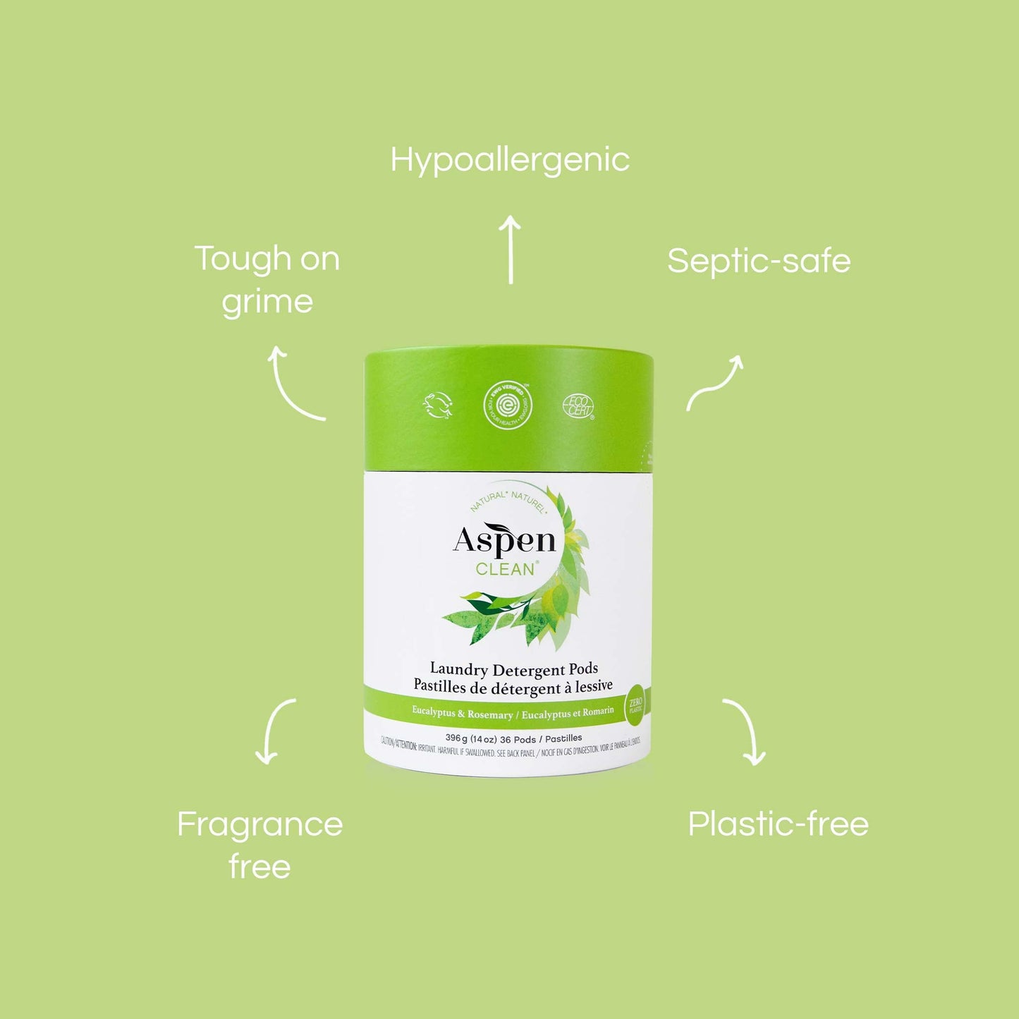 AspenClean Eucalyptus Laundry Pods