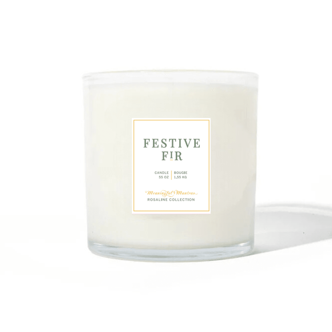 Festive Fir Natural Candle 55oz Rosaline Collection - Vegan America