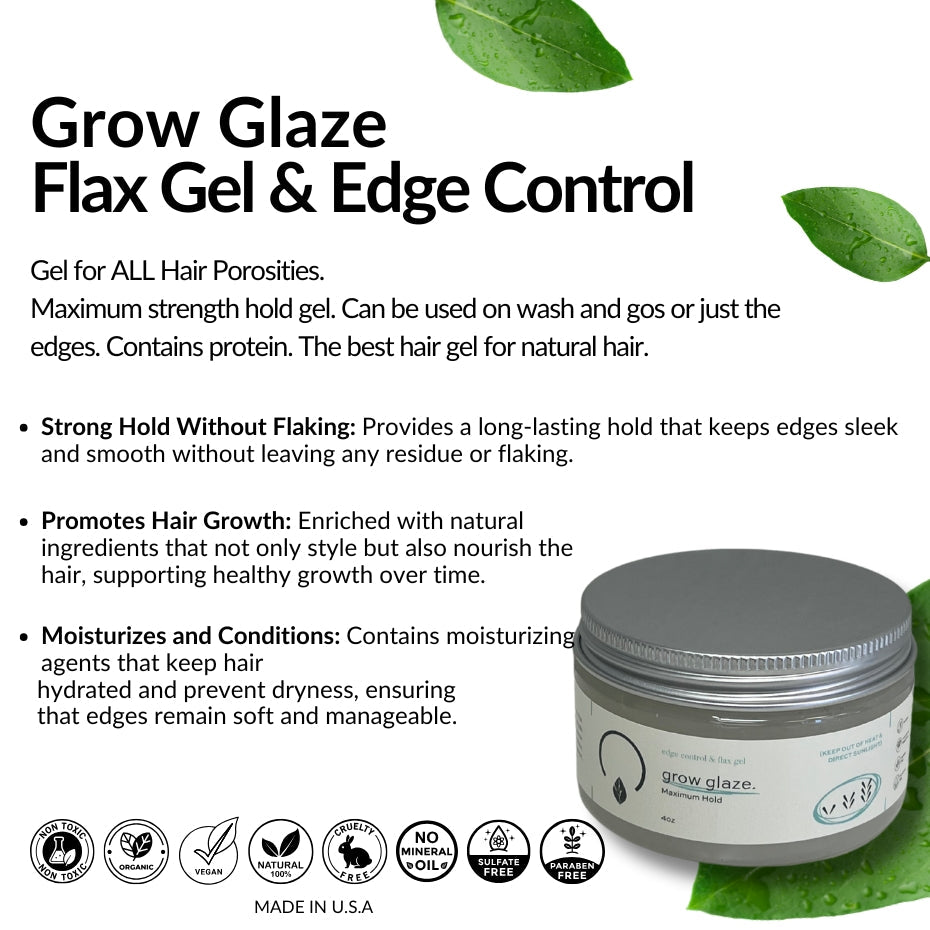 Grow Glaze Flax Gel & Edge Control - Vegan America