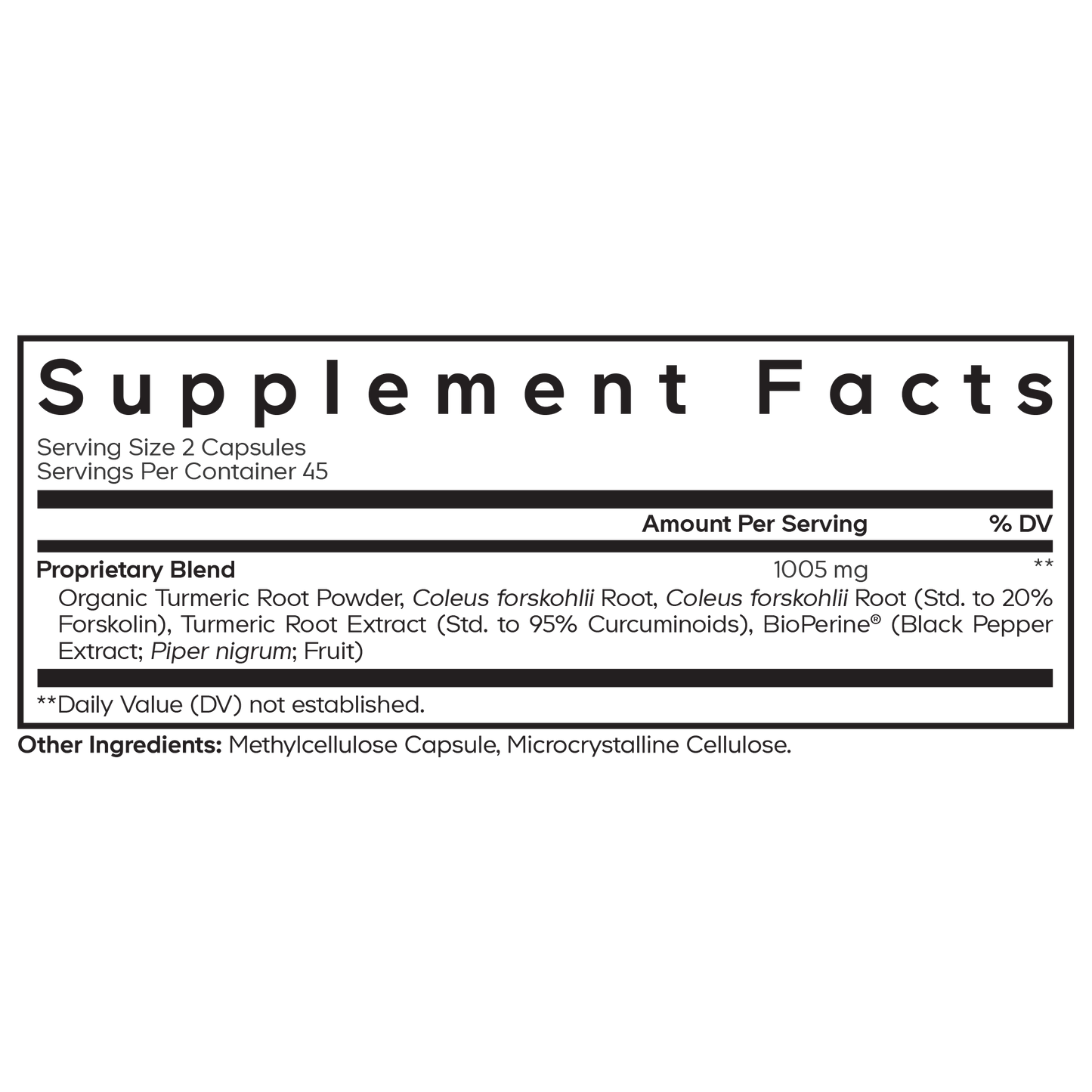 Forskolin Turmeric - Vegan America