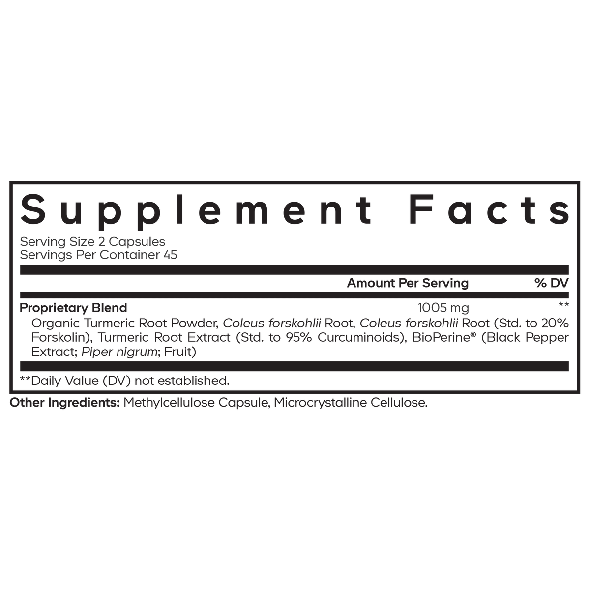 Forskolin Turmeric - Vegan America