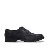 Men's Vegan Brogue Derby Shoes Gael Black - Vegan America