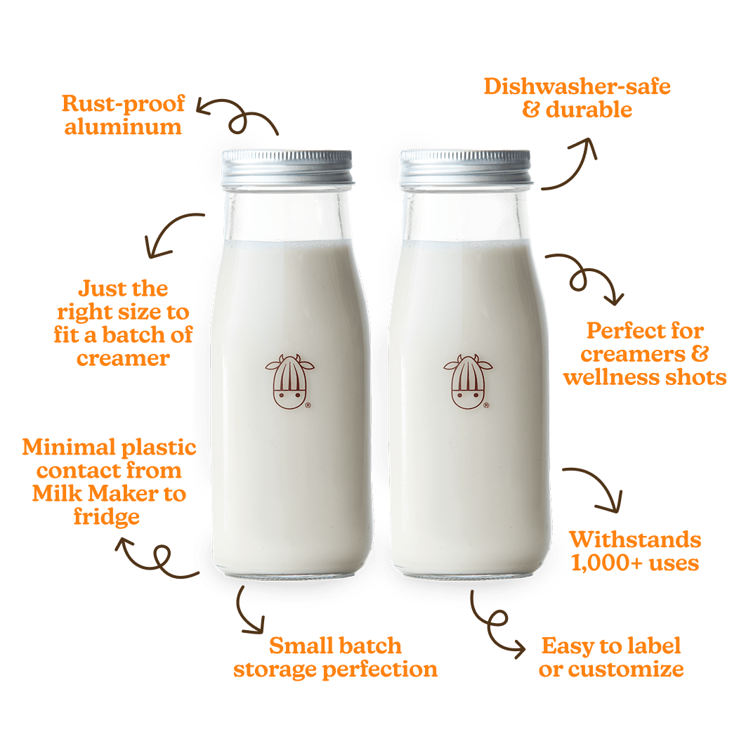 Glass Creamer Bottles - Set of 2 - Vegan America