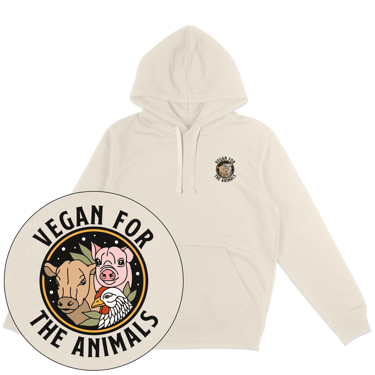Vegan For The Animals Earthlings Hoodie - Vegan America