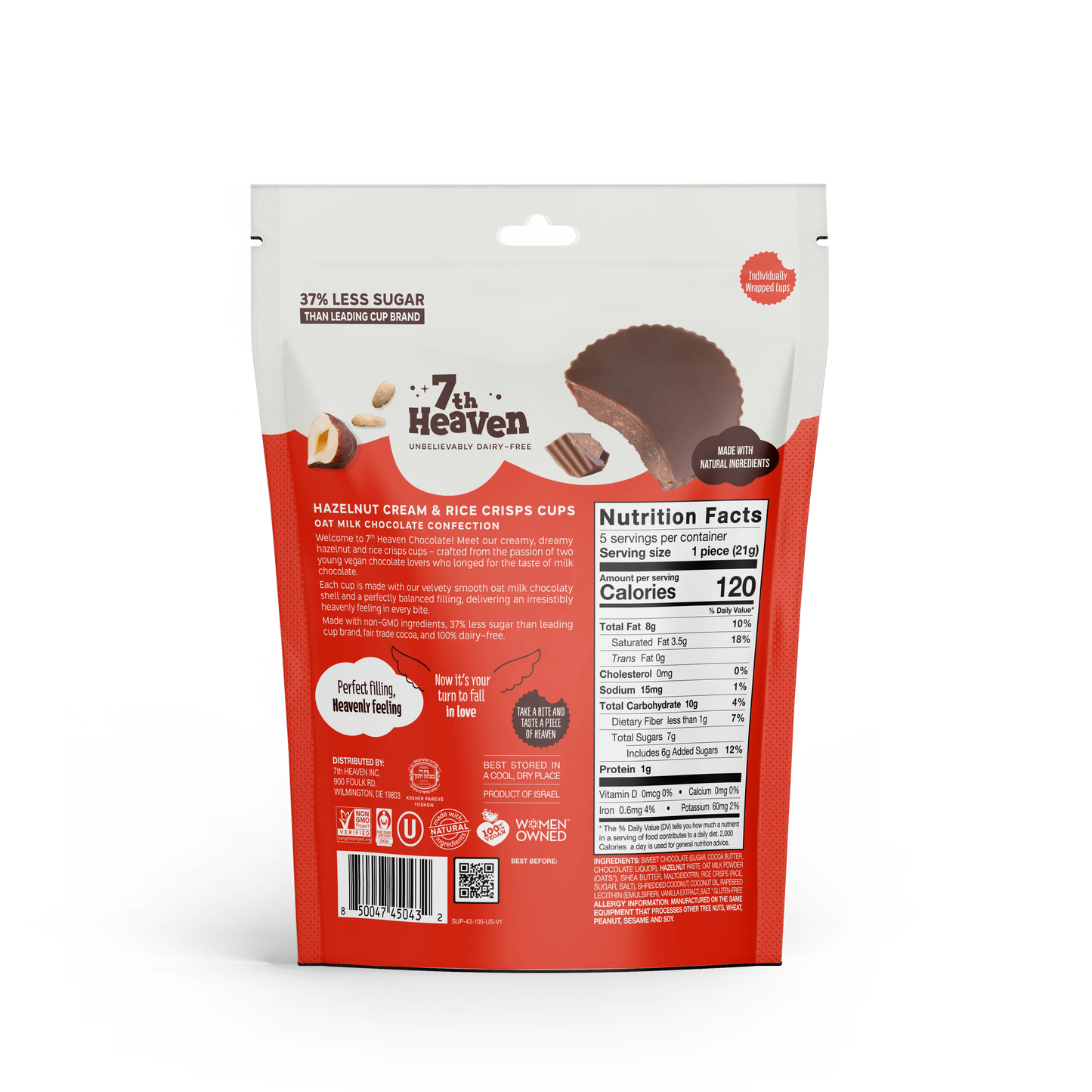 Hazelnut Cream & Rice Crisps Cups (bag of 5)