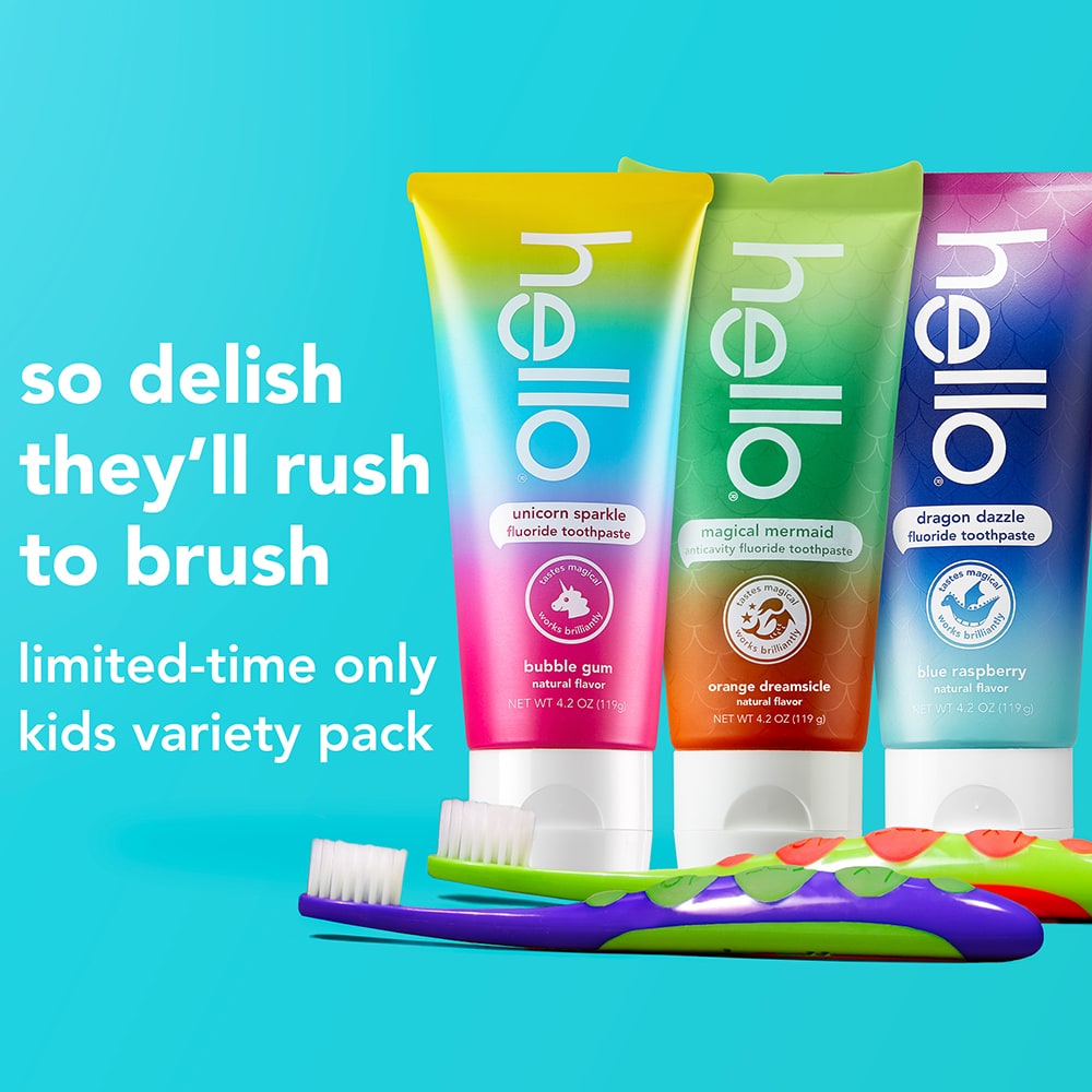 hello kids toothpaste and toothbrush variety bundle