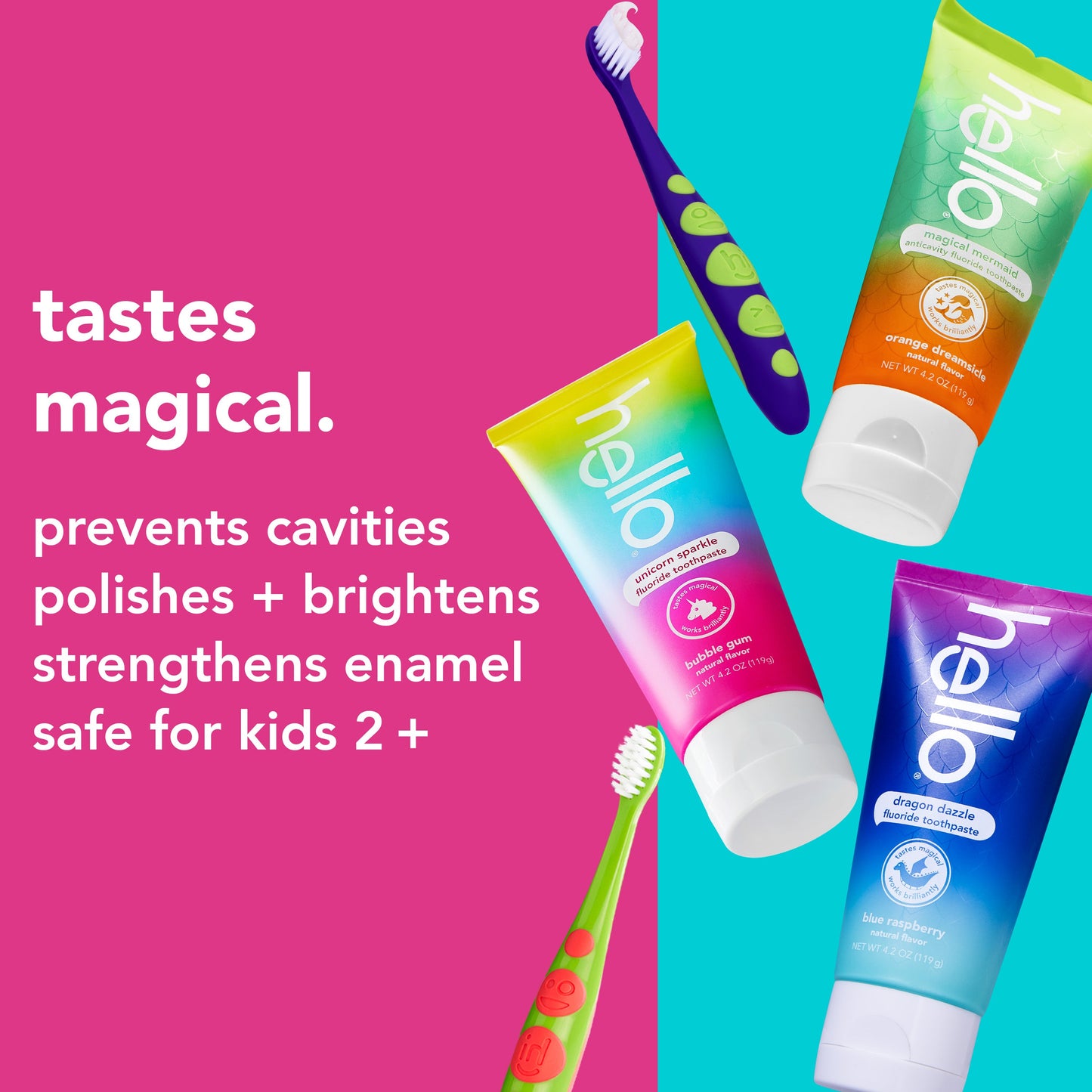 hello kids toothpaste and toothbrush variety bundle